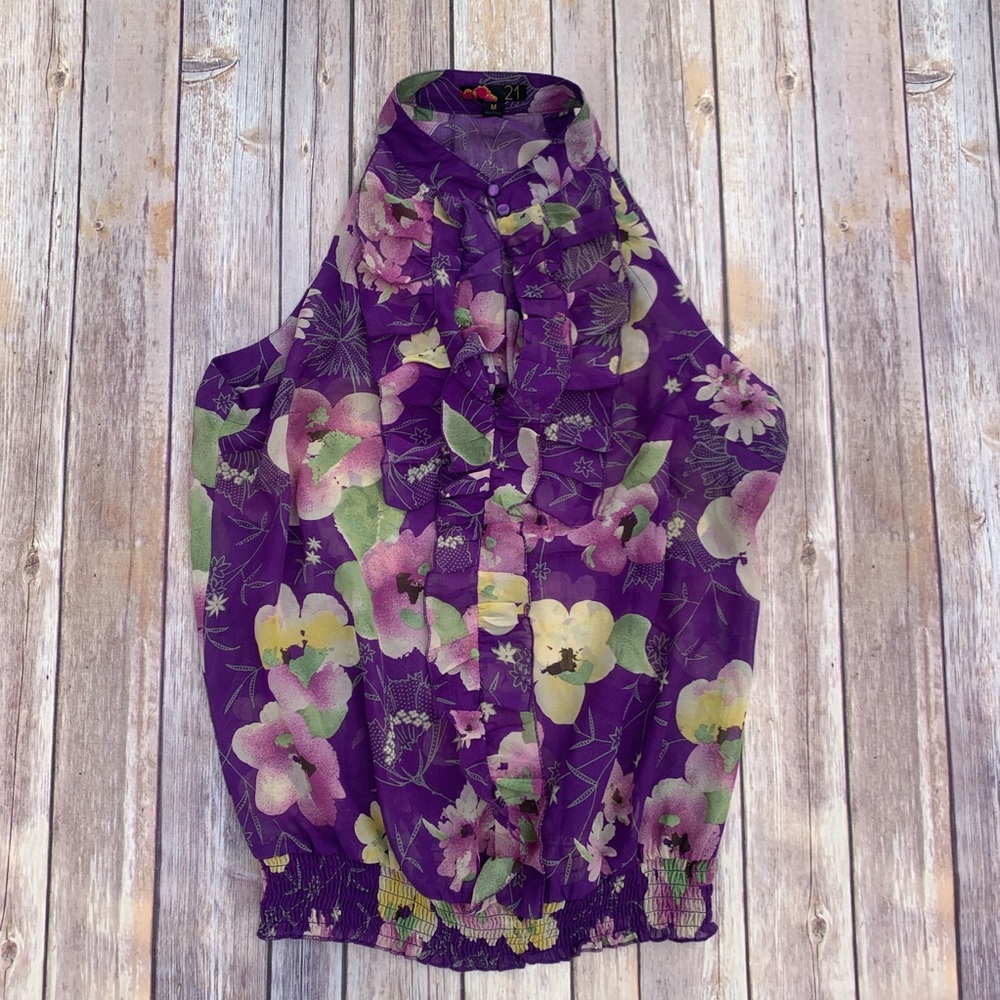 Forever 21 Purple Floral Tank